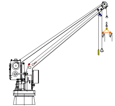 单臂回转艇筏吊架兼起重机